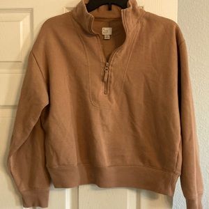 Tan crop top sweatshirt